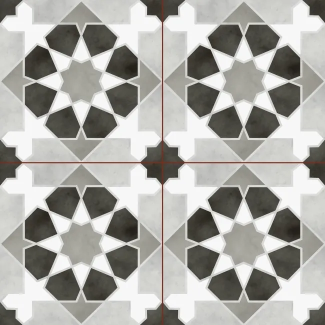 Rabat Black Pattern Matt Ceramic Floor Tile