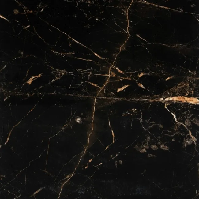 Sky Golden Black Marble Effect Polished Porcelain Floor Tile