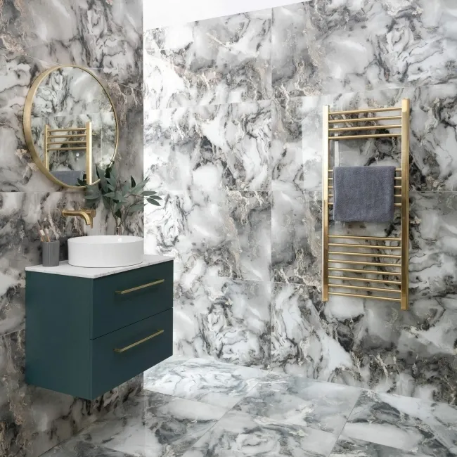 Sky Grey Marble Effect Polished Porcelain Wall and Floor Tile