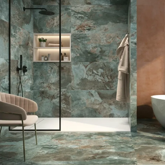 Slate Way Green Matt Porcelain Wall and Floor Tile