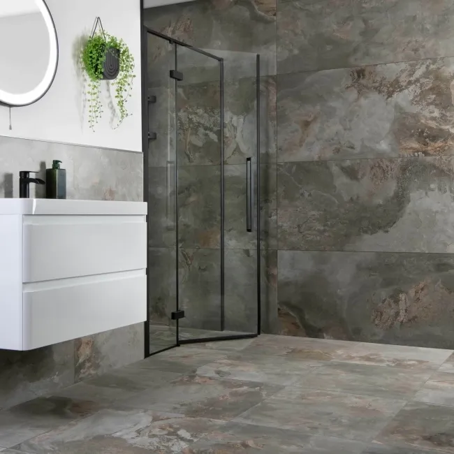 Slate Way Grey Matt Porcelain Wall and Floor Tile