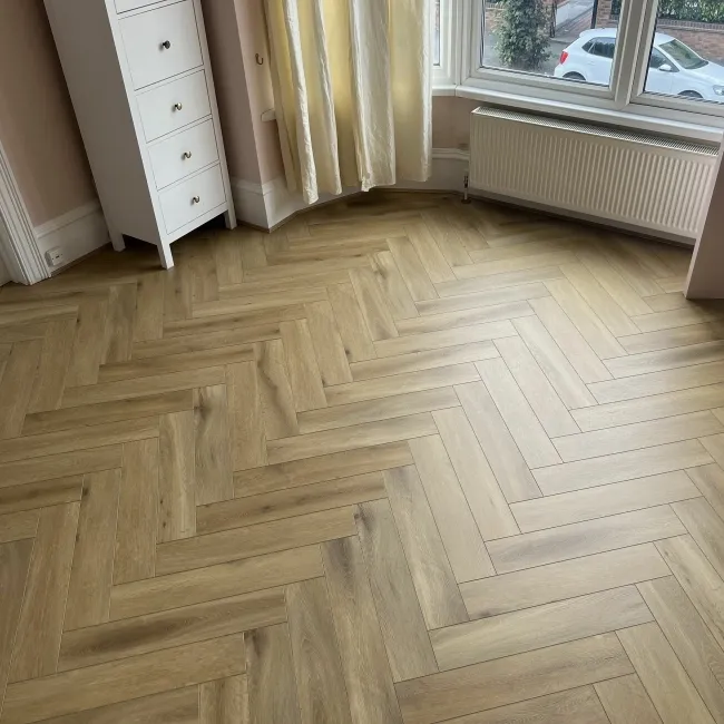Chason Shortbread Herringbone Luxury Click Vinyl Flooring 5mm