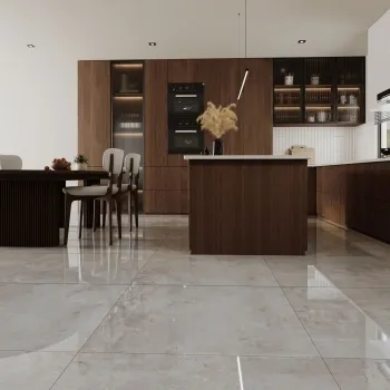 Clinquer Grey Polished Concrete Effect Porcelain Floor Tile