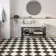 Marble Chess Effect Black & White Matt Porcelain Tile
