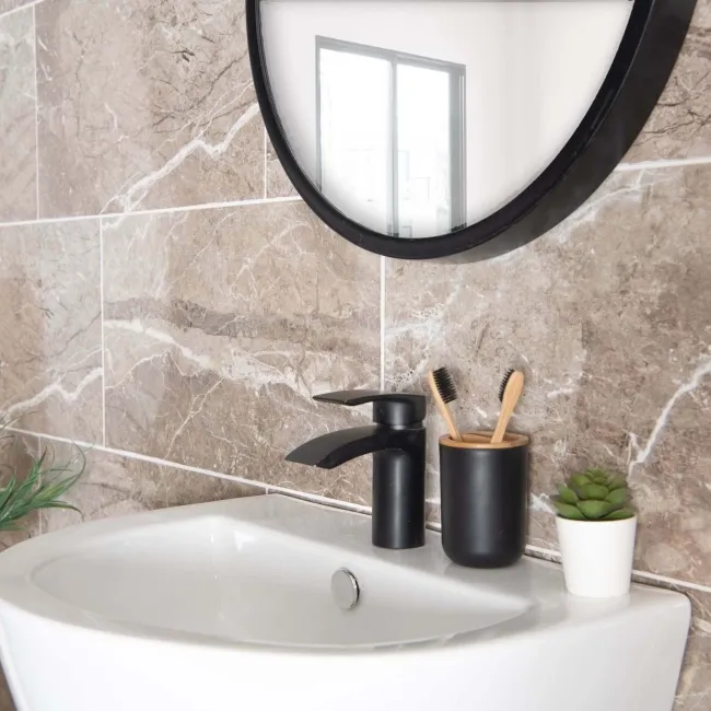 Bernini Natural Gloss Marble Effect Ceramic Wall Tile