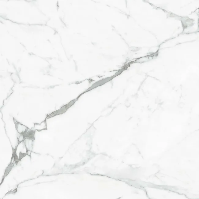 Carrera White Marble Effect Large Polished Porcelain Floor Tile