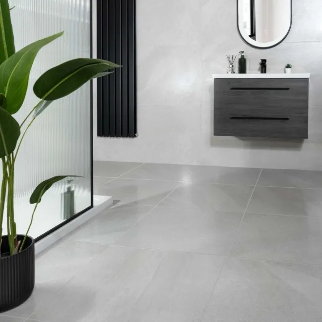 Galaxy Smoke Grey Stone Effect Semi Polished Porcelain Tile