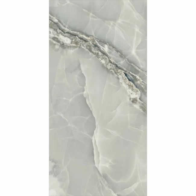Onyx Marble Effect Grey Polished Porcelain Wall and Floor Tile