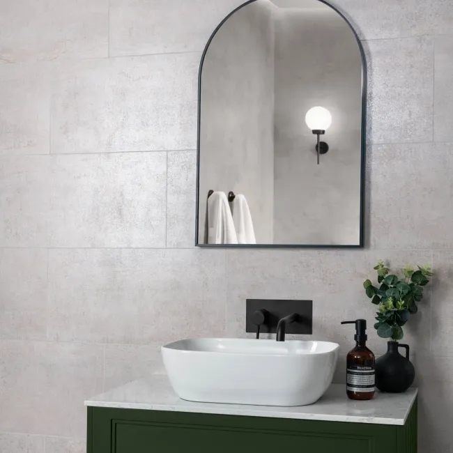 Oxide Light Grey Concrete Effect Matt Ceramic Wall Tile