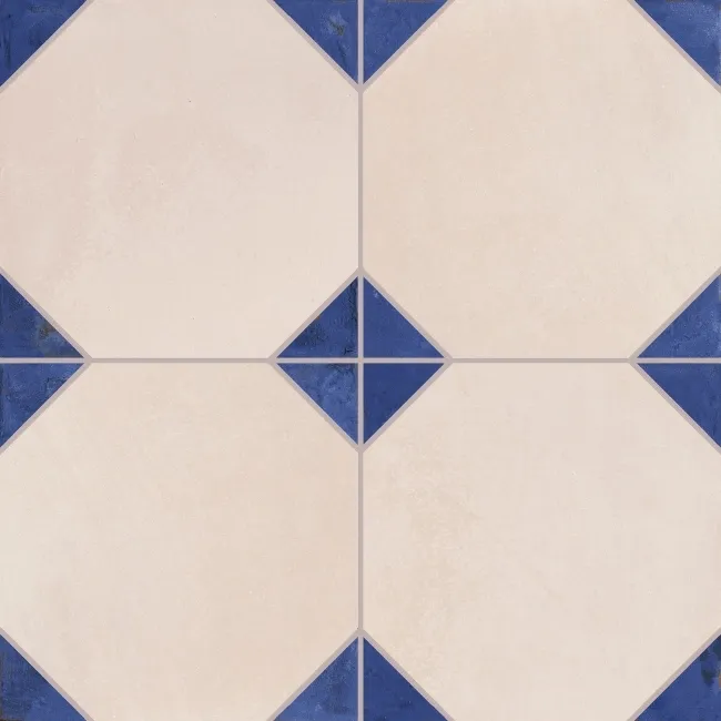 Dover Ivory Terracotta Effect Blue Matt Porcelain Tile