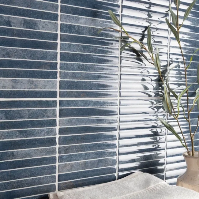 Rubik Blue Kit Kat Effect Gloss Ceramic Wall Tile