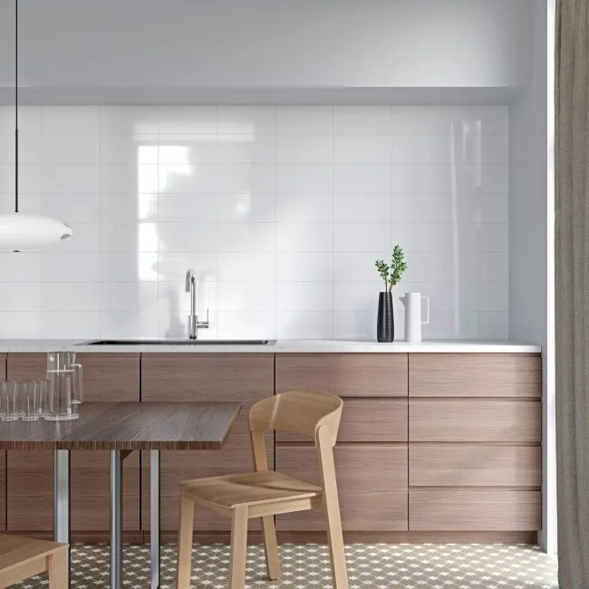 Rubik Flat White Gloss Ceramic Wall Tile