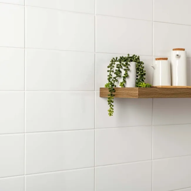 Rubik Flat White Gloss Ceramic Wall Tile