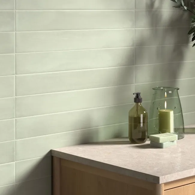 Stonella Green Stone Effect Matt Porcelain Wall and Floor Tile