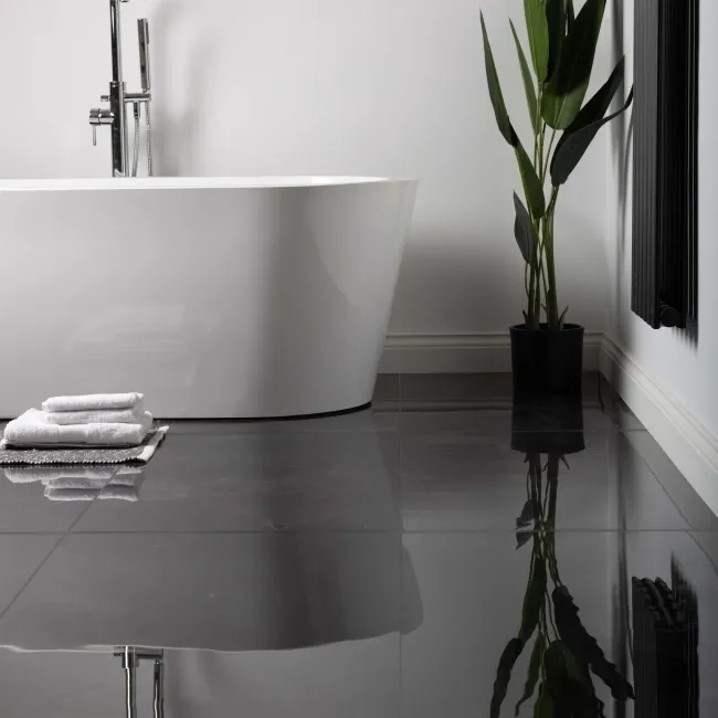 The Room Black Italian Polished Porcelain Wall and Floor Tiles