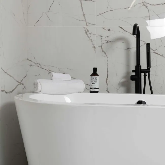 The Room White Italian Polished Porcelain Wall and Floor Tiles