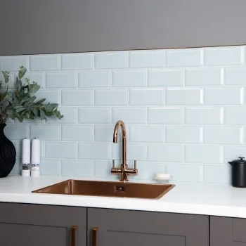 Metro Retro Bevelled Baby Blue Gloss Wall Tile