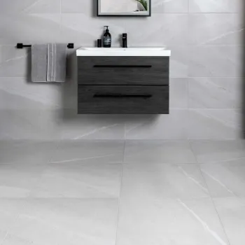 Allegro Light Grey Stone Effect Matt Rectified Porcelain Floor Tile