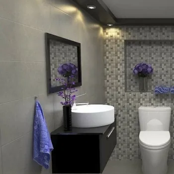 Surface Cool Grey Matt Wall And Floor Tiles 300x600 Bathroom Roomset