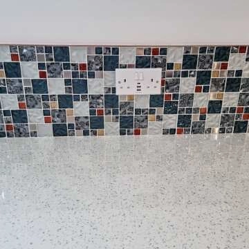 Fabric Blue Floral Glass Mosaic