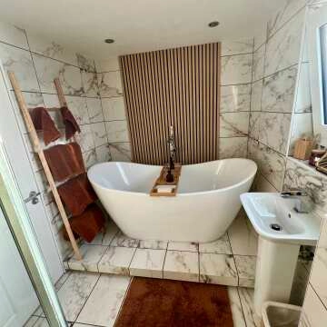 Barnaby White Marble Effect Gloss Vitrified Ceramic Wall and Floor Tile