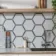Fusion White Marble Effect & Stone Border Hexagon Tile