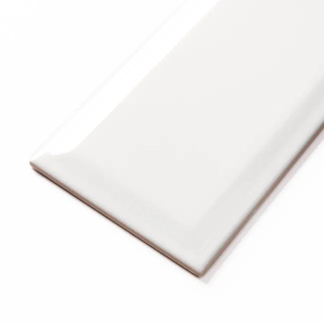 Metro Bevelled Victorian Off White Gloss Ceramic Wall Tile