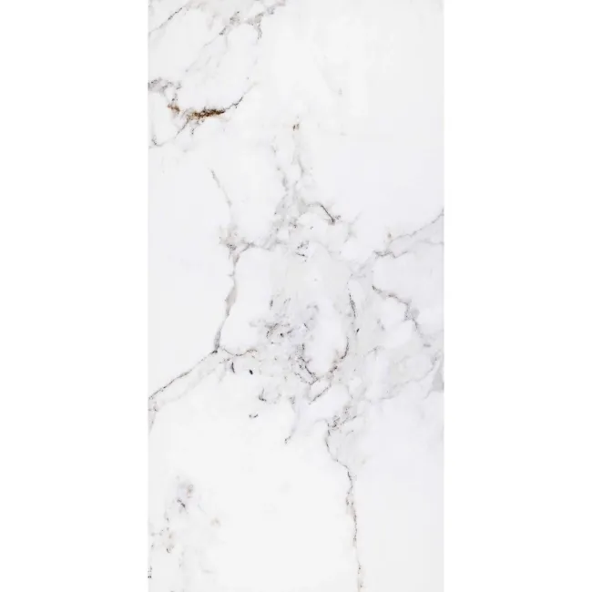 Barnaby White Marble Effect Gloss Vitrified Ceramic Wall and Floor Tile