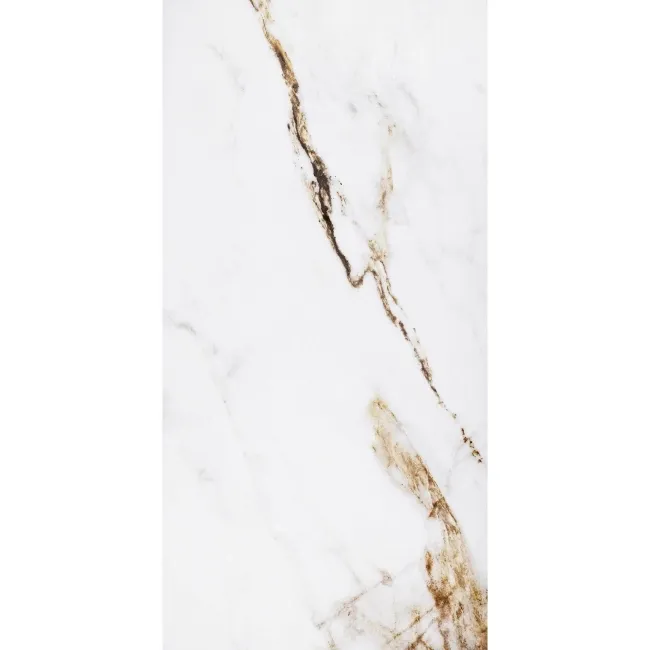 Barnaby White Marble Effect Gloss Vitrified Ceramic Wall and Floor Tile