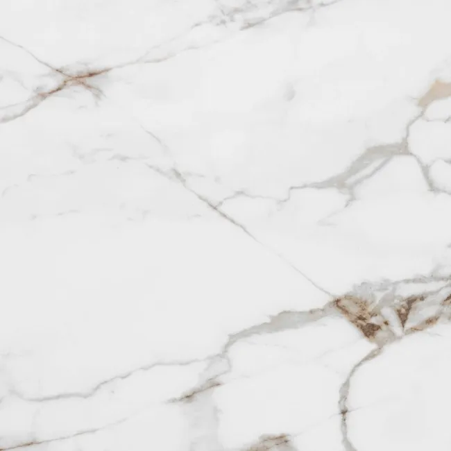 Barnaby White Marble Effect Gloss Rectified Vitrified Ceramic Floor Tile