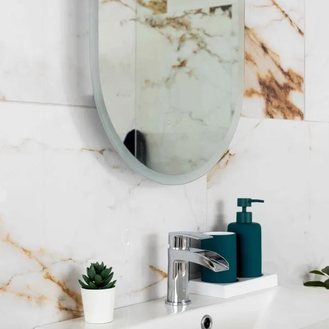 Barnaby White Marble Effect Large Polished Porcelain Wall and Floor Tile