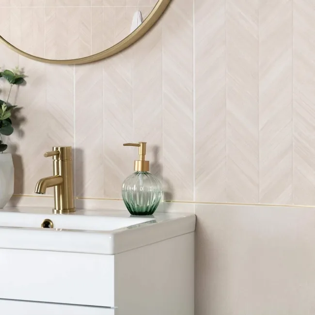 Bercy Chevron Decor Sand Concrete Effect Matt Ceramic Wall Tile