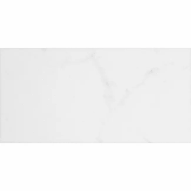 Carrara White Marble Effect Gloss Brick Wall Tile