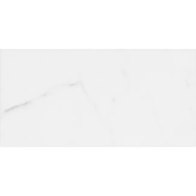 Carrara White Marble Effect Gloss Brick Wall Tile