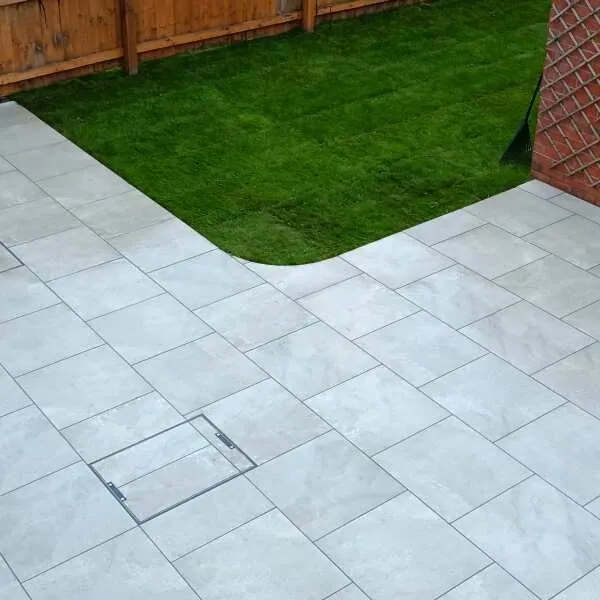 Portman Grey Stone Effect Matt Porcelain Outdoor Slab Tile