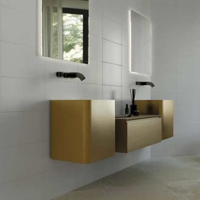 Flat White Matt Ceramic Wall Tile - 250x400