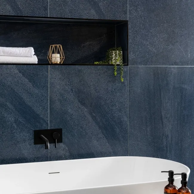 Galaxy Denim Blue Stone Effect Semi Polished Porcelain Wall and Floor Tile