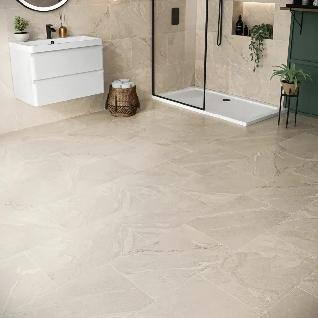 Kayrak Light Grey Slate Effect Matt Porcelain Wall and Floor Tile