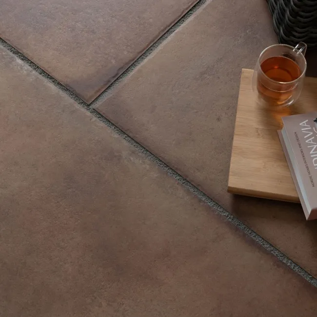 Kingsbury Terracotta Rustic Edge Stone Effect Porcelain Outdoor Slab