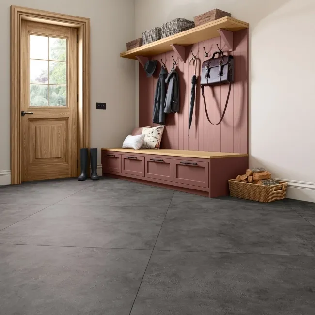 Lenina Dark Grey Concrete Effect Matt Large Porcelain Floor Tile