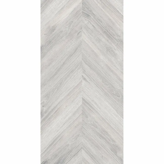 Loire Pearl Grey Matt Chevron Wood Effect Porcelain Floor Tile