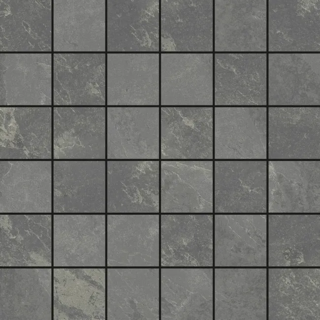 Mustang Light Grey Slate Effect Matt Porcelain Mosaic