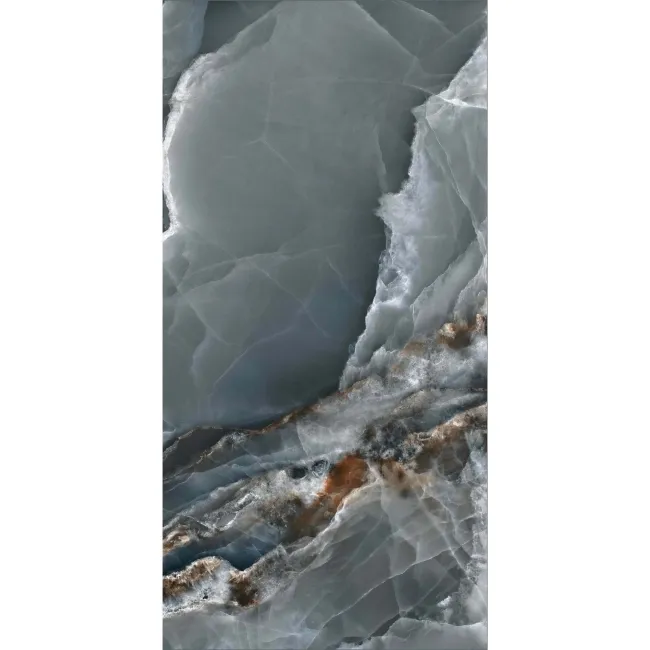 Onyx Marble Effect Blue Polished Porcelain Wall and Floor Tile