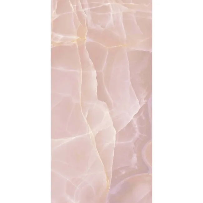 Onyx Marble Effect Rose Pink Polished Porcelain Wall and Floor Tile