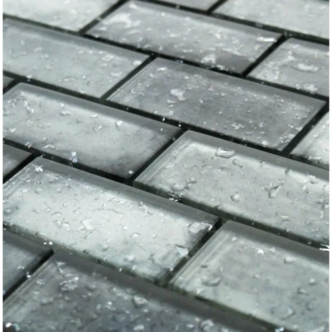 Raindrop Grey Glass Mosaic 300x300