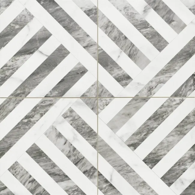 Salene Grey Patterned Matt Porcelain Wall and Floor Tile