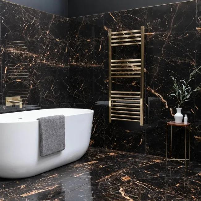 Sky Golden Black Marble Effect Polished Porcelain Wall and Floor Tile