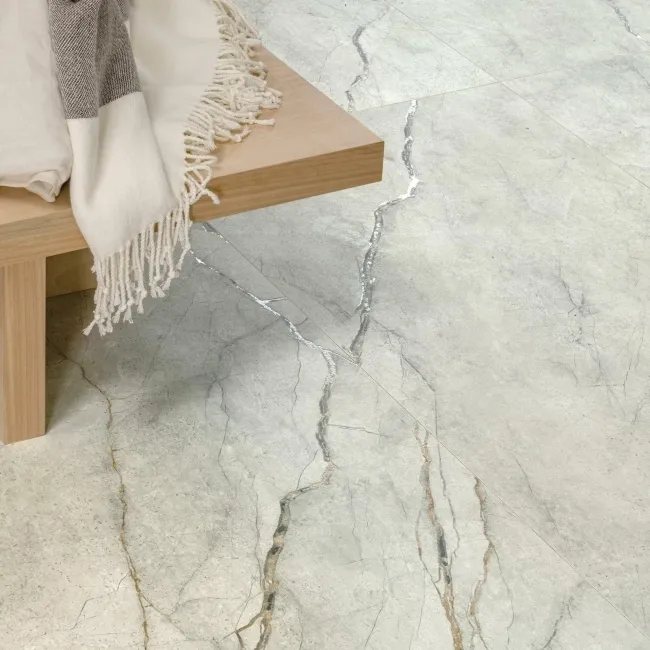 The Room Grey Marble Effect Matt Porcelain Wall and Floor Tile