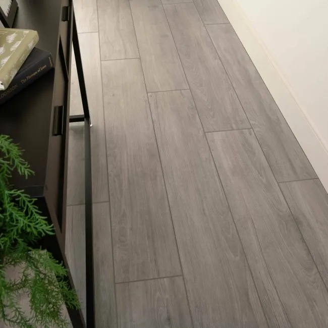 Verbier Grey Large Wood Effect Anti-Slip Matt Porcelain Floor Tile