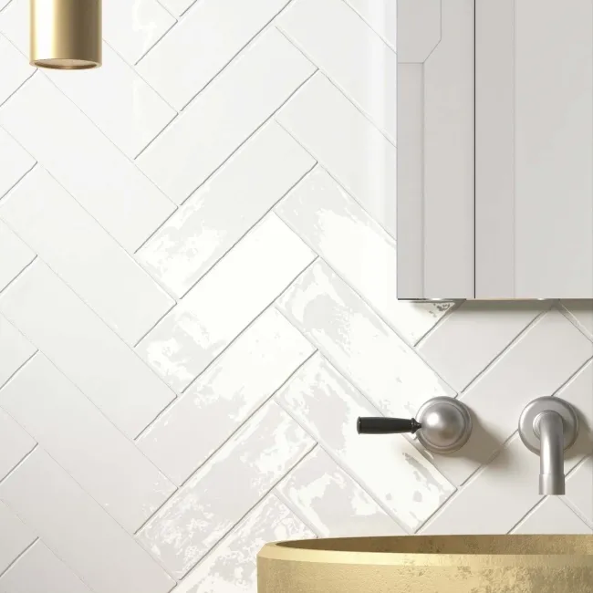 Victorian Style White Gloss Porcelain Wall Tile